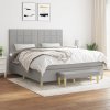 Box spring postel s matrací světle šedá 180 x 200 cm textil Šedá 3137173