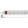 P1525R Predlžovací kábel 5 m / 5 zásuviek / s vypínačom / biely / PVC / 1,5 mm2