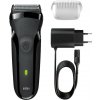 Braun Series 3 300s holicí strojek, na vousy a obličej, suché holení, planžetový mechanismus, černý
