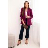 Elegant blazer with lapels dark purple fuchsiová One size Kesi Włoski 5907302234612