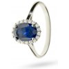 Prsteň z bieleho zlata s tmavo-modrým kameňom K960