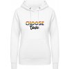 Dámska Dúhová mikina s Nápisom Choose Love arktická biela