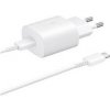 Samsung síťová nabíječka EP-TA800EWE + kabe EP-DA705BWE USB-C, 25W, bílá, (bulk)
