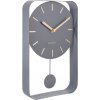 Dizajnové kyvadlové nástenné hodiny 5796GY Karlsson 33cm (8714302678998)