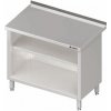 Stůl přístěnný, uzavřený se dvěmi policemi 900x700x850 mm | STALGAST, 980137090 inox