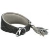 Kožený obojok ACTIVE Comfort pre chrtov - čierna/sivá XS:21-26cm/40mm