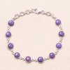 Nefertitis Tyrkys purpurový náramok striebro Ag 925 61350 NF44812 - 18 - 20 cm, 6,6 g