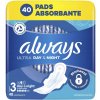 Always Ultra Day & Night hygienické vložky veľ. 3 s krídelkami 40 ks