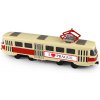 Kovová retro električka T3 Praha 16 cm s otváracími dverami