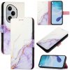 PROTEMIO 111469 ART MARBLE Peňaženkový kryt pre Honor 400 Pro 5G WHITE PURPLE
