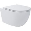 KIELLE Oudee závesné WC Vortex Rimless s hlbokým splachovaním, 360 x 525 mm + Softclose WC sedadlo Slim, biela, 30102004