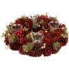 Veniec MagicHome Vianoce, prírodný, červený, adventný, 37x9 cm