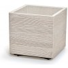 Květináč Prosperplast MADERA SQUARE eco wood 38,5 cm bílý eco