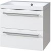 MEREO - Bino, kúpeľňová skrinka s umývadlom z liateho mramoru 61 cm, biela CN660M