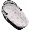 Baby Nellys Bavlnená vložka do kočíkov/koše s penovým matracom, Malý medvedík. béžová/biela