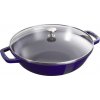 Wok Staub s pokrievkou 30 cm nebovo modrý