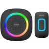 VIRONE Bezdrôtový zvonček PELA AC 230V RGB LED 300m čierny