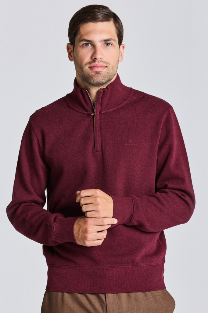 Gant D1. SACKER RIB HALF ZIP červená