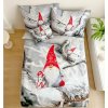 3 dielne 3D obliečky Polycotton Vianočné Gnome sivý 200x140cm+90x70cm TiaHome