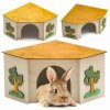 JK ANIMALS Rohový domček pre králiky 27 x 27 x 15 cm