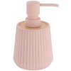TENDANCE Dávkovač mydla Roza, ružová/s drevenými prvkami, 250 ml