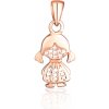 Pozlátený strieborný prívesok so zirkónmi bábika JVD SVLP1098XH2RO00