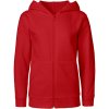 Neutral Mikina s kapucí O 13301 na zip bio bavlna dětská COT771331004y1-red Červená