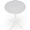 HALMAR Okrúhly stôl CALVO biely, plast, priemer 60 cm