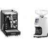 La Pavoni Mini Cellini, black + Eureka Atom 60, white