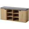 KESPER Botník so sedadlom s 2 dvierkami a 6 priehradkami 103 x 48 x 30,5 cm, dekor dub KESPER 15928