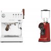 Ascaso Steel DUO PID PLUS, White&Wood + Eureka Helios 75, ferrari red
