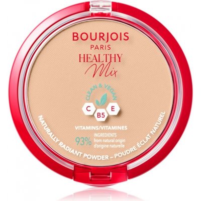 Bourjois Healthy Mix zmatňujúci púder pre žiarivý vzhľad pleti odtieň 04 Golden Beige 10 g