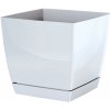 Prosperplast DUKP Coubi kvadrát s podmiskou biely 12 cm