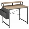 tectake 404665 písací stôl s policou a látkovým úložným boxom - industrial svetlé drevo, dub sonoma, 120 cm