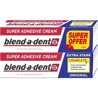 Blend-a-dent Extra Strong Original Super Adhesive Cream fixačný krém na zubnú náhradu 2x47 g unisex