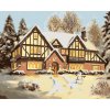 zuty Zuty - Maľovanie Podľa Čísel - Zasnežený Dom So Snehuliakom (D. Rusty Rust), 40X50 Cm, Plátno+Rám (8596530177654)