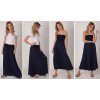 Fashionweek Dlhá maxi letná sukňa zo vzdušného materiálu MF266 Farba: námornícka modrá, Veľkosť: Universal