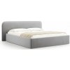 Svetlosivá čalúnená dvojlôžková posteľ s úložným priestorom s roštom 180x200 cm Elizabeth – Micadoni
