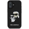 Karl Lagerfeld 3D Rubber kryt s MagSafe pre iPhone 16, čierny KLHCP16S3DRKCNK