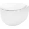 Rea Lars, závesná WC misa Rimless 50x37x29 cm vrátane sedadla s pomalým zatváraním, biela, REA-C9500