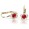 Cutie Jewellery Detské naušnice zlaté kvetinky C1945Z-KL Ruby Dark