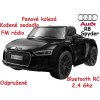 JOKO Elektrické autíčko Audi R8 Spyder, kožené sedadlo, penové kolesá, rádio, čierne