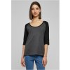 Women's 3/4 contrasting raglan t-shirt charcoal/black čierna | šedá XXL Urban Classics 4053838259474