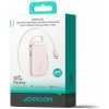 Joyroom Power Bank with Digital Display, C+U+U, PD 35W, 10000 mAh with Built-in Retractable Typle-C and Lightning Lanyard cable (0.7m) Pink(JR-PR2L)