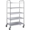 Číšnický vozík pětipolicový z nerezové oceli | CONTACTO, 7004/005 inox