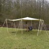 Deepeka Stanová plachta přístřešek / markýza s trojúhelníkovými očky, 350g/m², přírodní barva, bez tyčí