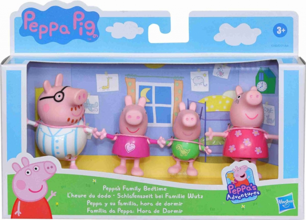 Hasbro Prasátko Peppa Peppina rodinka sada 4 figurek Čas jít spát