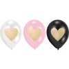 Balóny Gold Heart 22cm 6ks