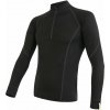 Pánske funkčné tričko SENSOR Merino Active s dlhým rukávom na zips čierne M
