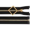 Kovový zips No 5 dĺžka 70 cm s ozdobným jazdcom - čierna